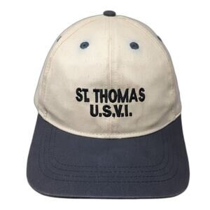 St. Thomas U.S.V.I. Slideback Baseball Cap Beige One Size Adjustable Del Sol